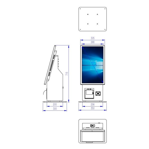 21.5 Inch Windows Desktop LCD Touch Screen Ordering Machine Terminal Food Restaurant Pos Self Service Checkout Kiosk Payment Kiosks