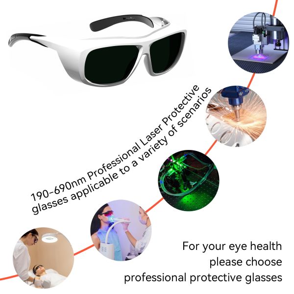 LASER SAFETI GLASSES laser protection glasses for laser laser protective glasses 190-690nm 266nm 532nm 632nm Uv Ultraviolet blue Laser Green Laser Laser safety glasses co2 laser protection glasses