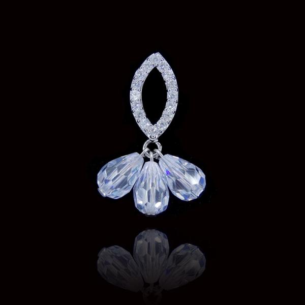 Первоначальные серебряные кубические ювелирные изделия шкентеля пасьянса Зирконя шкентель/С925 Зирконя