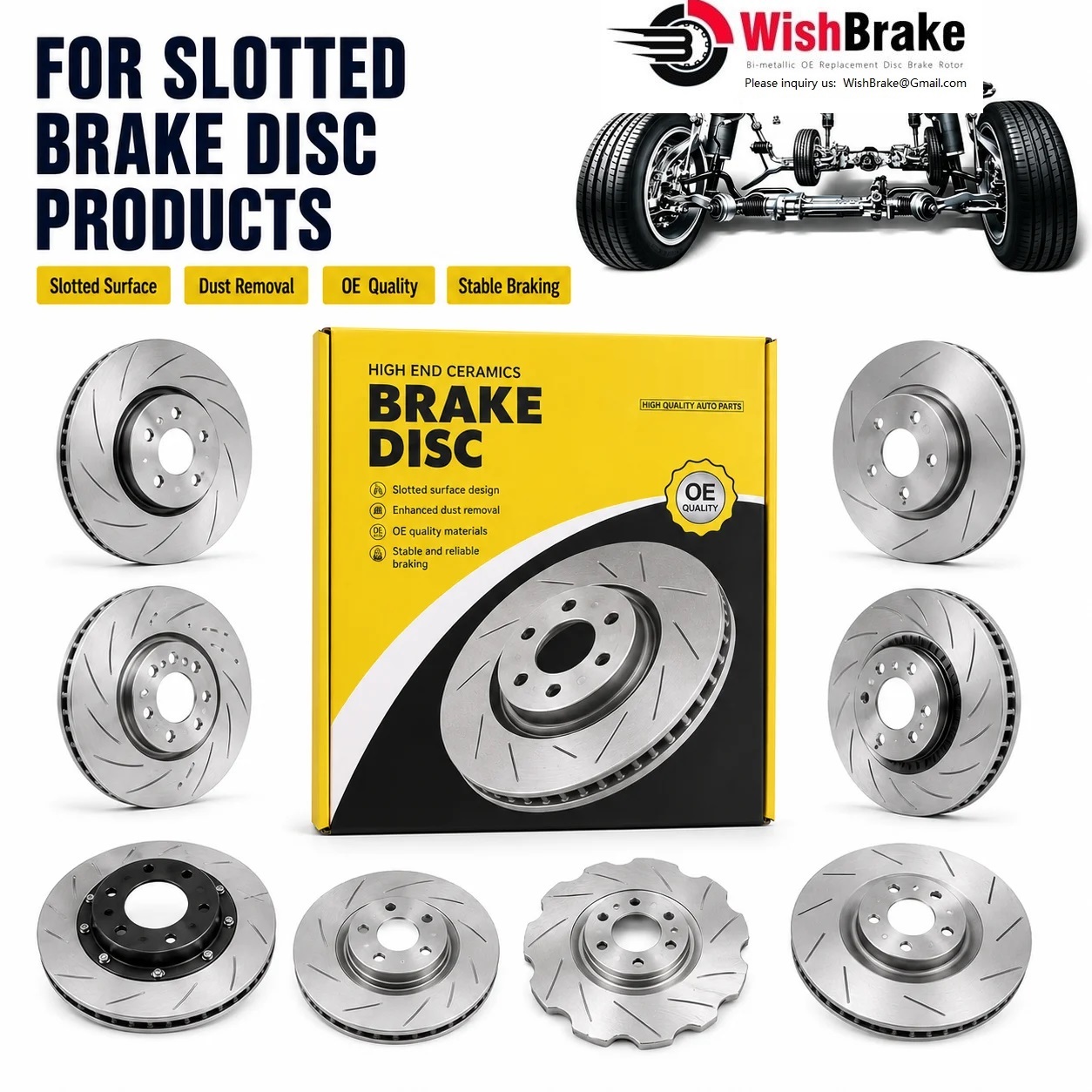 High Performance Aftermarket Car Automotive Parts Disc Brake Rotor Drilled And Slotted Front Brake Disc