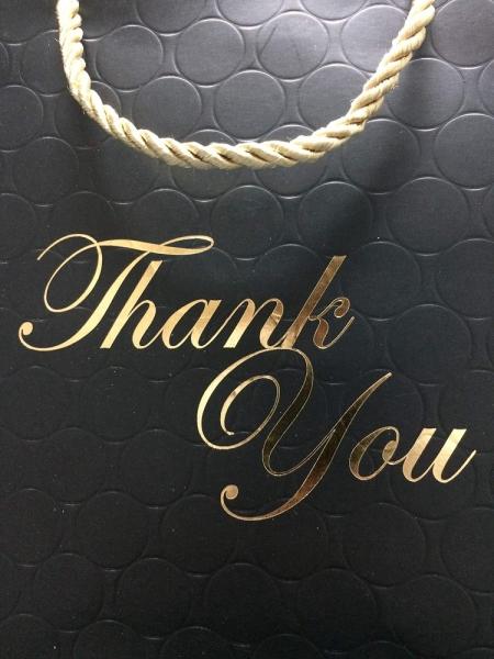 Large Luxury Custom Black Shopping Paper Bags For Gift Packaging Jewelry Clothes Boutique