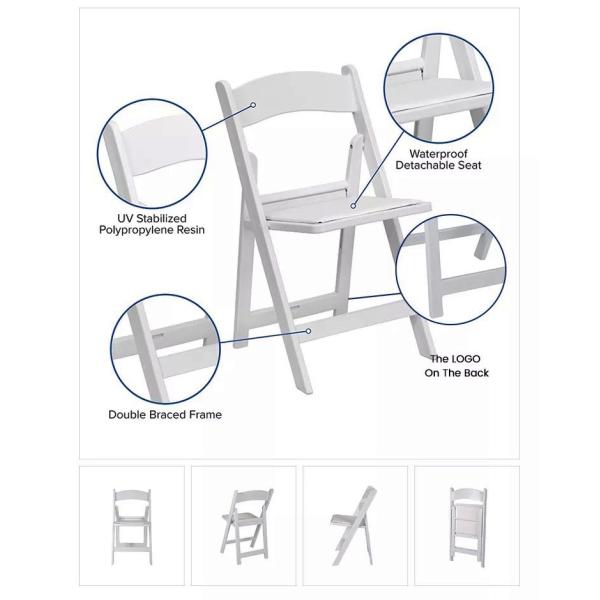 Garden Chair for Wedding Banquet Party Hotel White Resin Plastic Wimbledon Folding