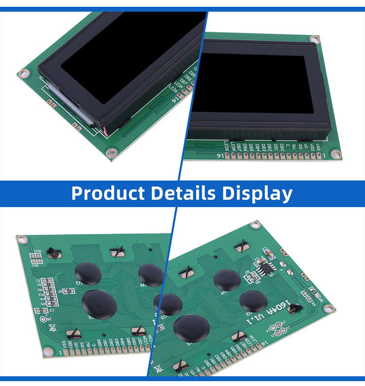 European BTN Black Film 1604A 3.3V Character LCD Industrial Display Screen IPC ST7066U
