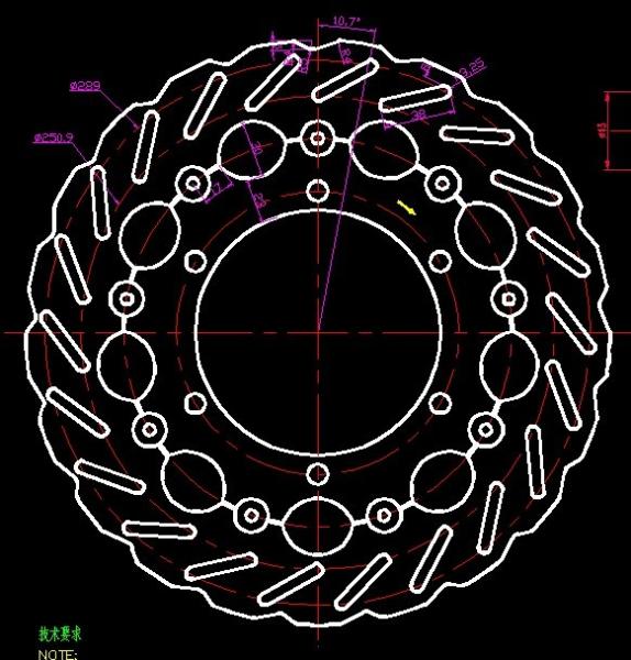 Motorcycle Floating Brake Disc in Black Color with Polish and Anodizing Treatment