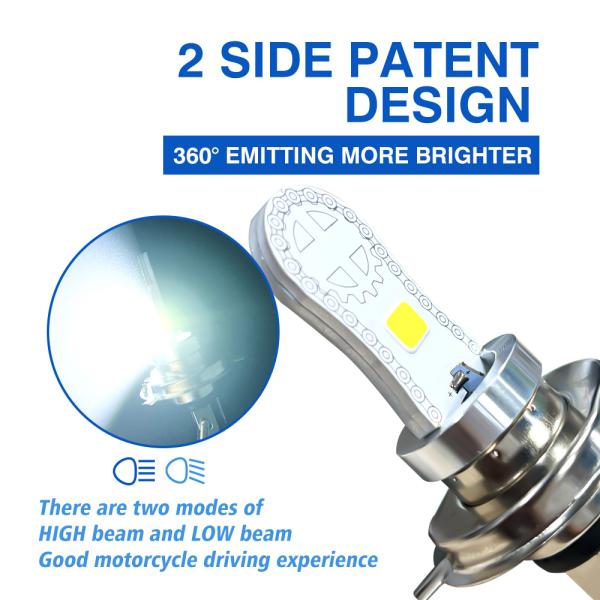AC/DC8-80V H4 HS1 BA20D H6 COB светодиодная лампочка для мотоциклов с алюминиевой панелью