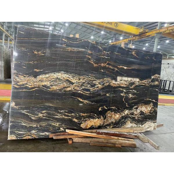 Brazil Platinum Gold Marble Luxury Stone Book-match Background Feature Wall Luxurious Flooring Stone