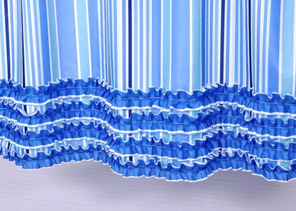Colorful Ruffle Bathroom Shower Curtains Waterproof Thickening 100% Polyester