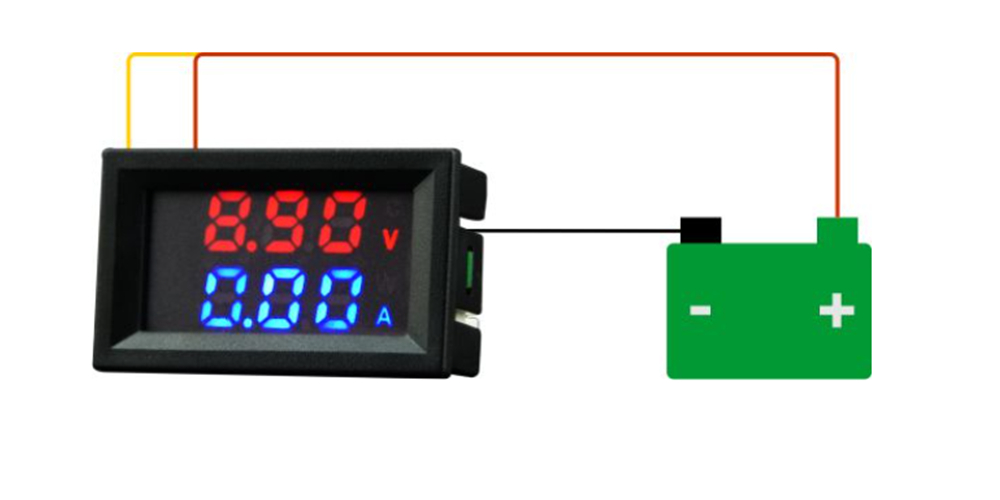 Mini Digital Panel Meter Tester 100V 10A Dual LED & LCD Display Volt & Current Voltage Detector for DC