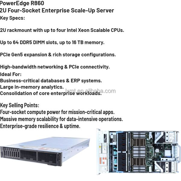 PowerEdge R860 2U4 AI Deep Learning GPU Server Xeon Processor Rack High Performance Intel Xeon Scalable Processors DDR5
