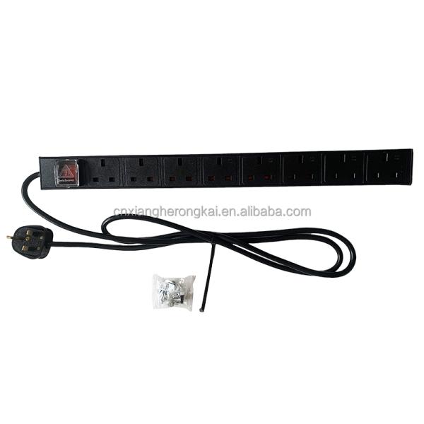 Customized Support English Standard 19inch Rack Mount Power Strip for Network Cabinet