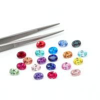 Cor 6*8mm Corte oval de laboratório Crescido Diamante 22 Multicolor 1,5ct safira Rubí Esmeralda Pedra preciosa solta