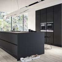 Luxury Designs Black Melamine Kitchen Cabinets Modern Kitchen Furniture Cabinet Sets For Home