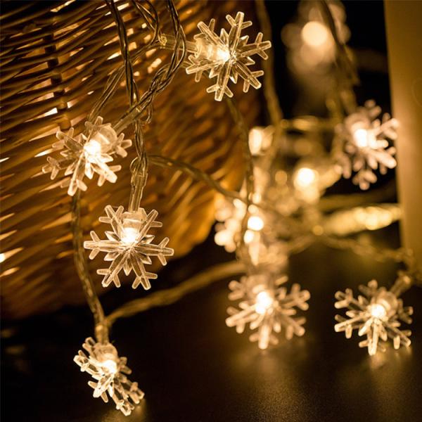 PVC Plug-In LED Christmas Light String 4W Snowflake Indoor Decorative Lights AC200-240V