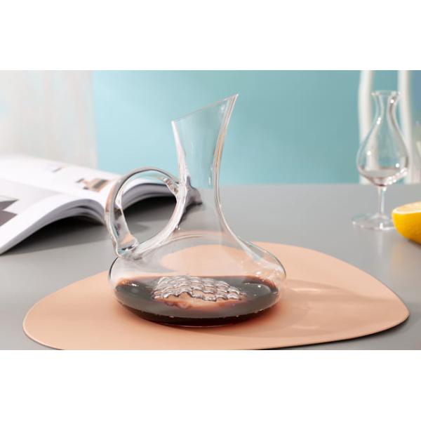 46oz Crystal Wine Decanter With Handle 1300ml Unique Wine Carafe Lead Free