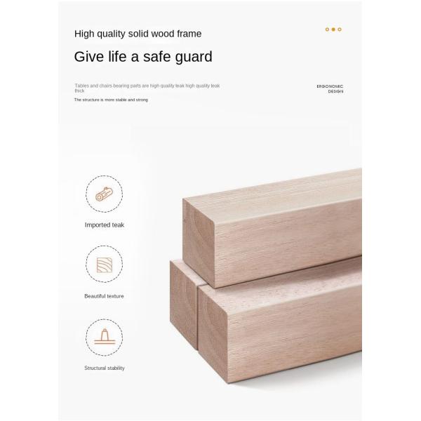 Contemporary PE Rattan Chairs Teak Wood Rocking Chair Set Outdoor Customized Furniture