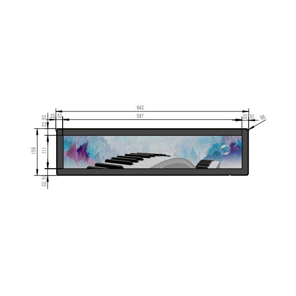 shelf edge display 24.0 inch ultra wide display wall mounted stretch bar LCD display