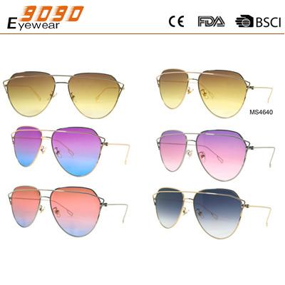 Sunglasses with metal frame, new fashionable design style, UV 400 Protection Lens