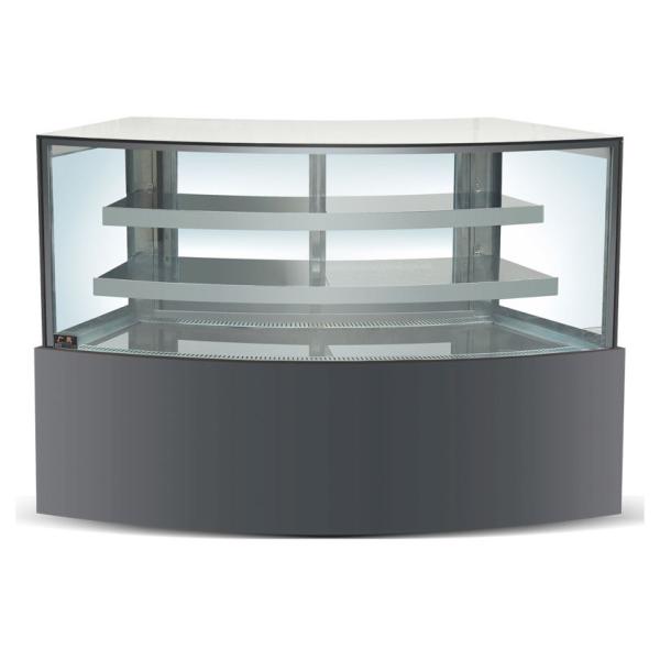 Витрина торта дуги рефрижерации стеклянная с черным мраморным основанием 2100к
