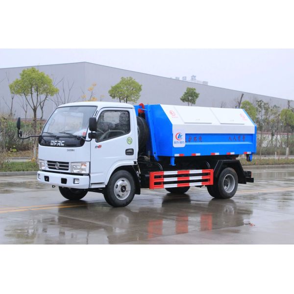 Hot Sale Dongfeng 5000liters/5cbm Small Hook Lift Side Loading Garbage Compactor