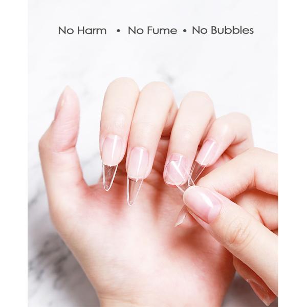 Solid Nail Tips Gel for Long Lasting False Tips and Clear Nails Extensions ALMOND/BALLERINA COFFIN/ROUND/SQUARE/STILETTO