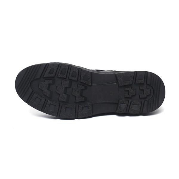 Spring Black Lace Up Anti Odor Mens Leather Casual Boots