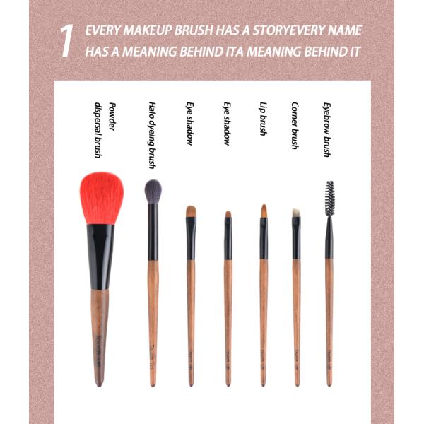 267A68107 7pcs Makeup Brush Set Private Label Luxury Animal Hair Makeup Brush Set