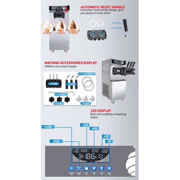 Машина мороженого рекламы нержавеющей стали пола BT-25FB 25L/H стоя мягкая