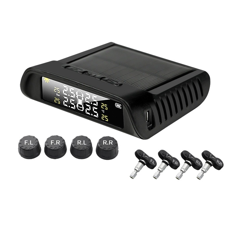 High Precision Digital Wireless Solar Car Tire Pressure Monitor New Condition Universal External TPMS 12V JYS S6 1Y Warranty