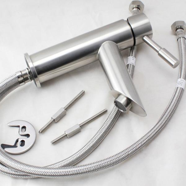 Precision Lost Wax Casting Stainless Steel Faucet Basin Tap Satin Finish For Bathroom