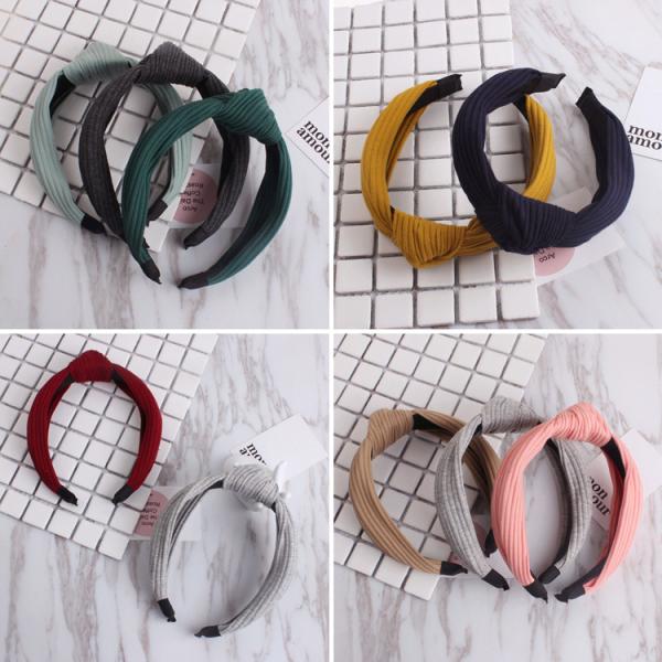 GLH025 Knitted knot thin elastic headbands hoops three-dimensional headband temperament lady hair accessories