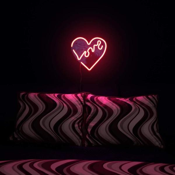Love Heart Wall Hanging Decor LED Neon Sign Light Wedding Christmas Party Home Decoration Holiday Lighting