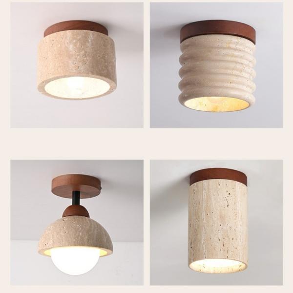 JYLIGHTING Modern Environmentally Friendly Japanese Style Yellow Travertine Entrance LED Ceiling Light