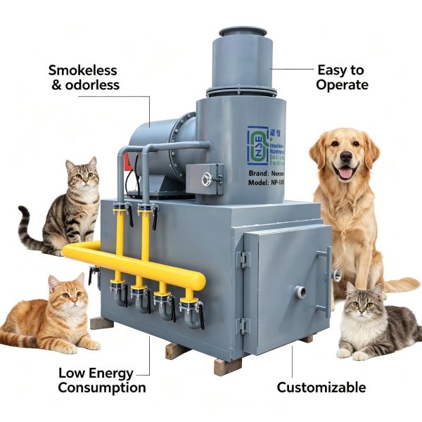 Smoke Free Environmentally Friendly Incinerator for 30kg-1000kg/hour Animal Medical and Pet Cremation