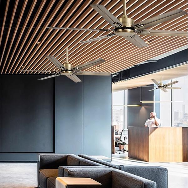 Fabrica de nuevo estilo 48 52 56 pulgadas Dc Ac moderno interior de energía eficiente de acero inoxidable / hojas de madera ventilador de techo con luz LED