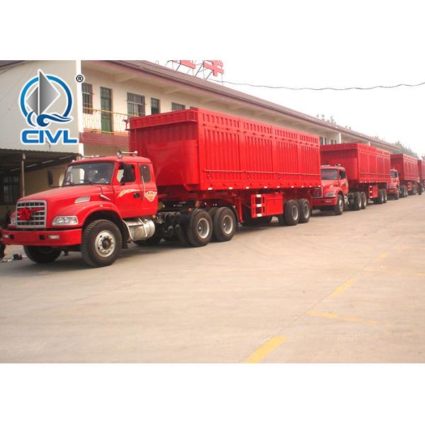 Side Dump 3 Axle 40T Semi Trailer Trucks