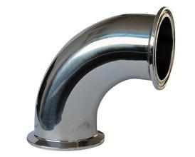 Food Grade Dn50 SUS316L Stainless Steel Sanitary Fittings , 90 Deg Tri Clamp Elbow