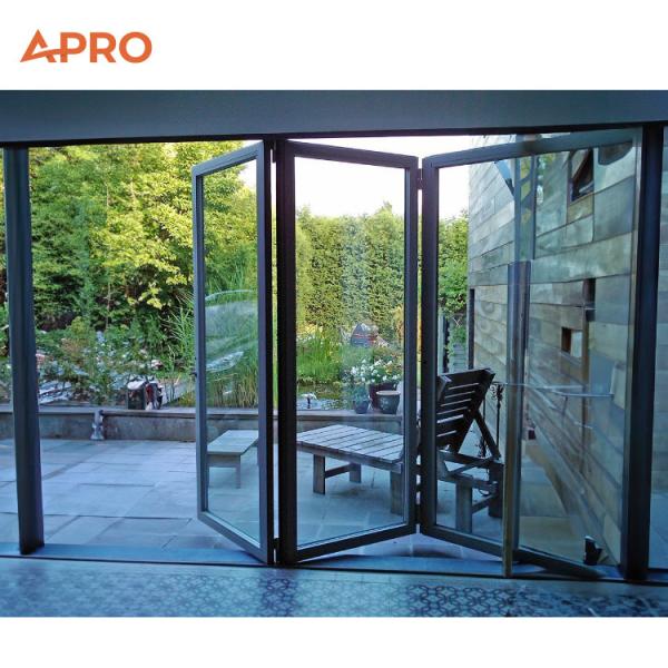Aluminum Alloy Folding Door French Sliding Folding Door Thermal Insulation Folding Exterior Windproof Aluminum Bi-fold Door