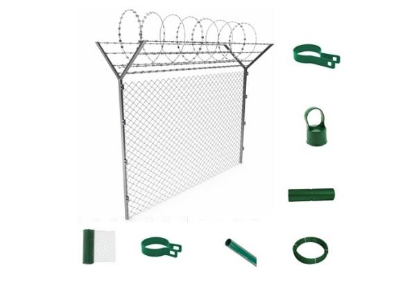 Middle East Countries Chain Link Privacy Fence Dark Green For Airport