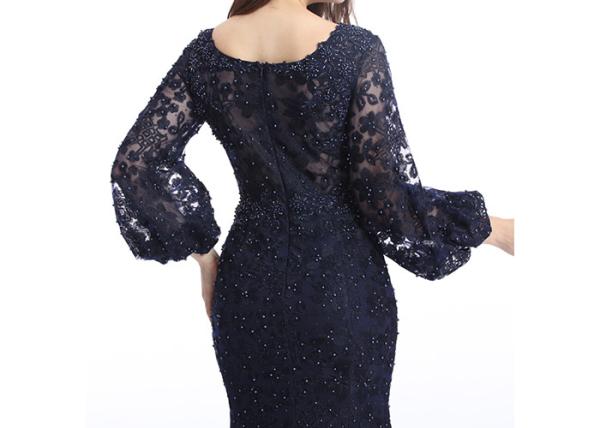 Saudi Arabic Mermaid Long Sleeve Evening Gowns Off - Shoulder Muslim Sexy Style