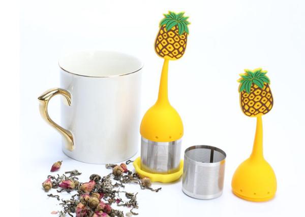 Lovely Pineapple Shape Silicone Tea Bag Strainer Filter Ss Tea Strainer