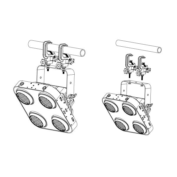 IP65 DMX512 Контроль RGB LED Диско-светофор Четырехголовый светодиодный жалюзи 1800K-3000K регулируемый