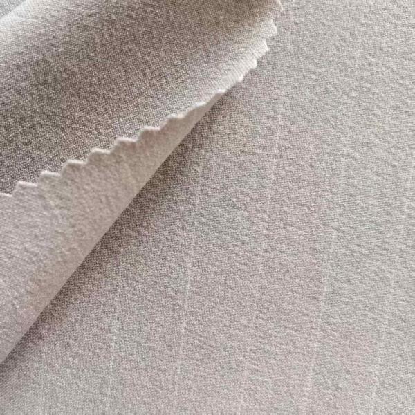 Poly Rayon 4 Way Spandex Fabric in Stripe Pattern for Ladies&prime; Suits