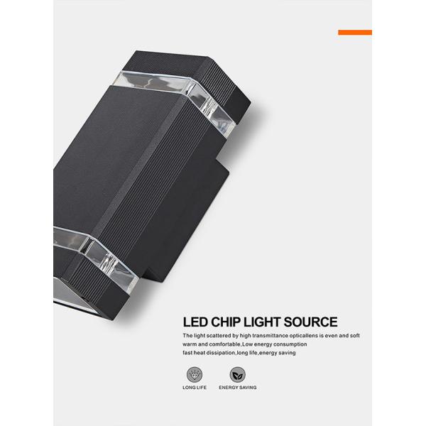 Simple Square Aluminum Glass 6W Spotlight Garden LED Wall Lights