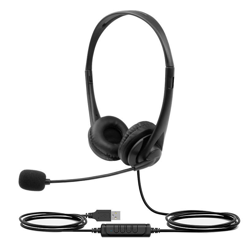 JTY-430 professional call center earphones with microphone, multiple plugs USB/Type-C/3.5mm wired earphones, comfortable to wear earphones, suitable for online learning and business conference calls