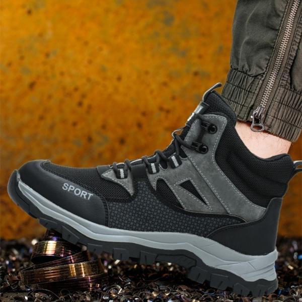 Botas de trabajo de seguridad Botas de seguridad de microfibra Botas de seguridad de Kevlar Botas de seguridad de suela de caucho Botas de trabajo