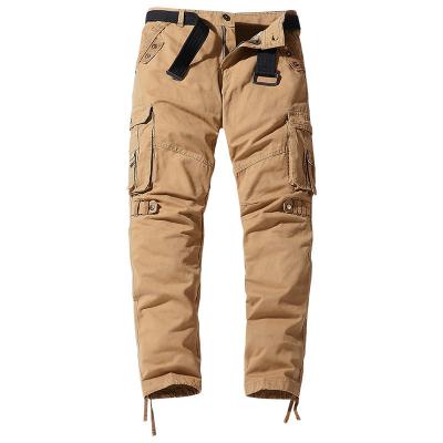 Algodão 100% da roupa de Streetwear 29-38 calças retas longas da carga do tamanho com a correia para homens