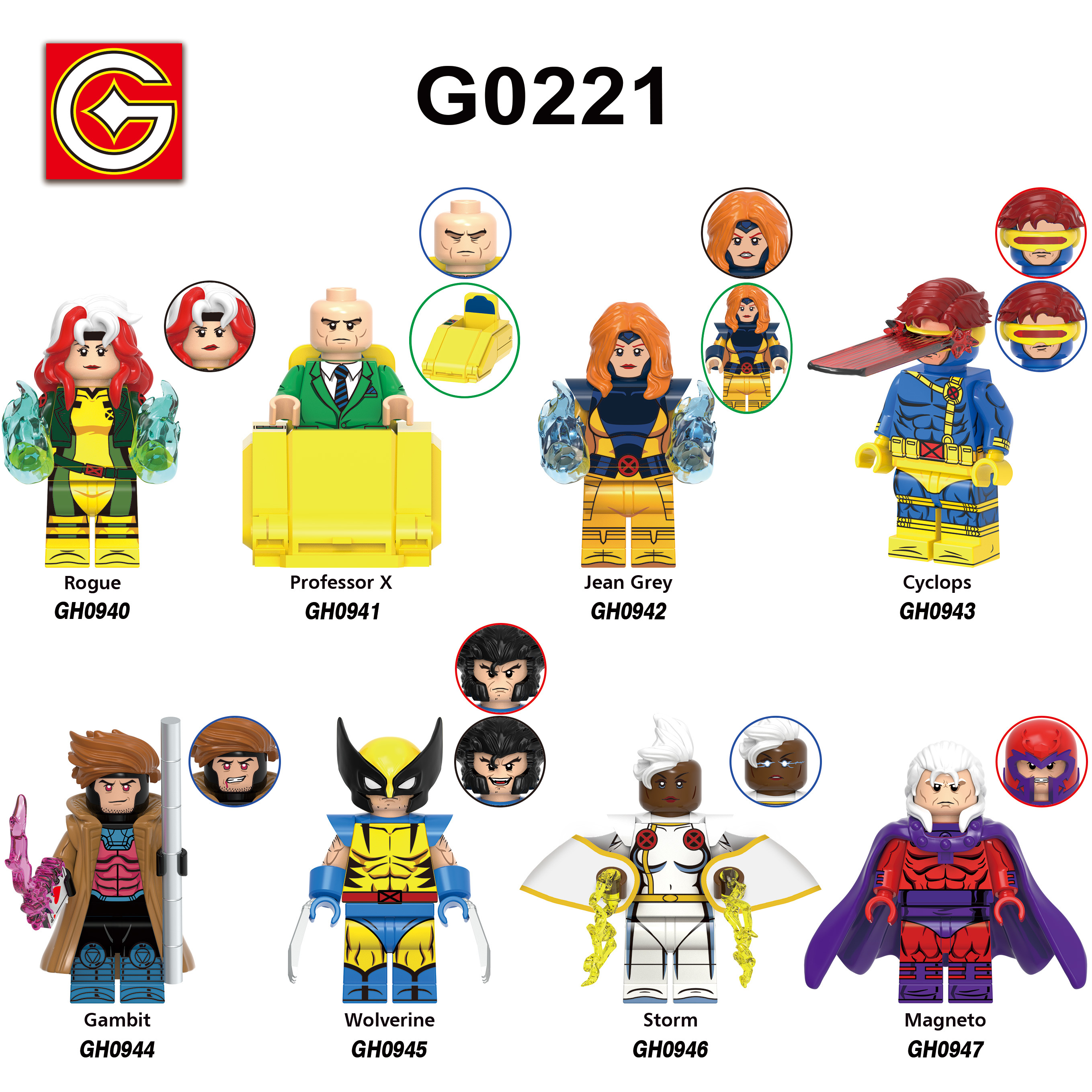 X-Men Laser Eye Magneto Building Blocks Minifigures