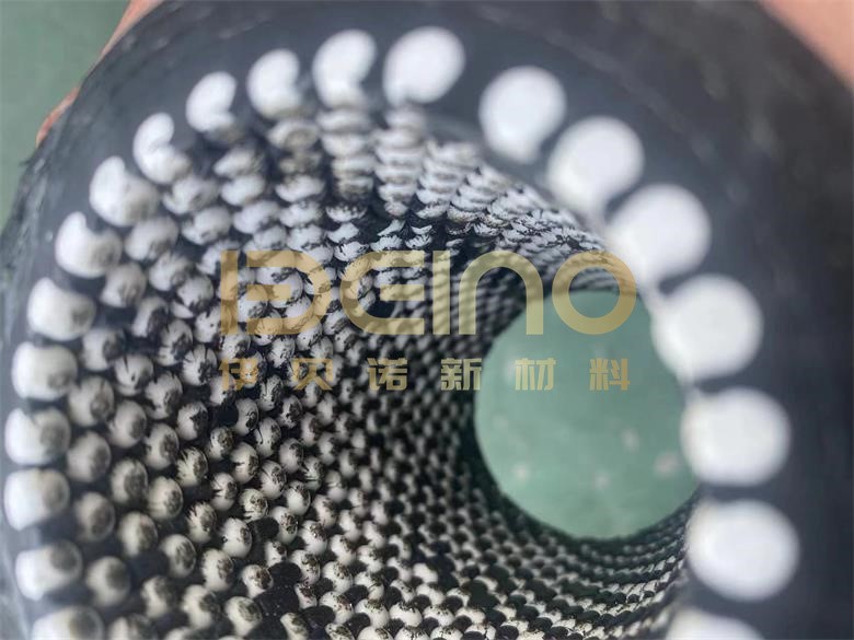 Hollow Cylindrical Ceramic Lined Rubber Hose Wear Resistant  Ceramic Hoses Bends