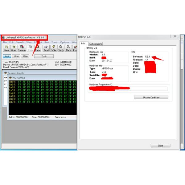 Programador de 2018 V5.84 ECU da caixa a mais atrasada da versão X-PROG auto com Dongle EEPROM de leitura/gravação de USB
