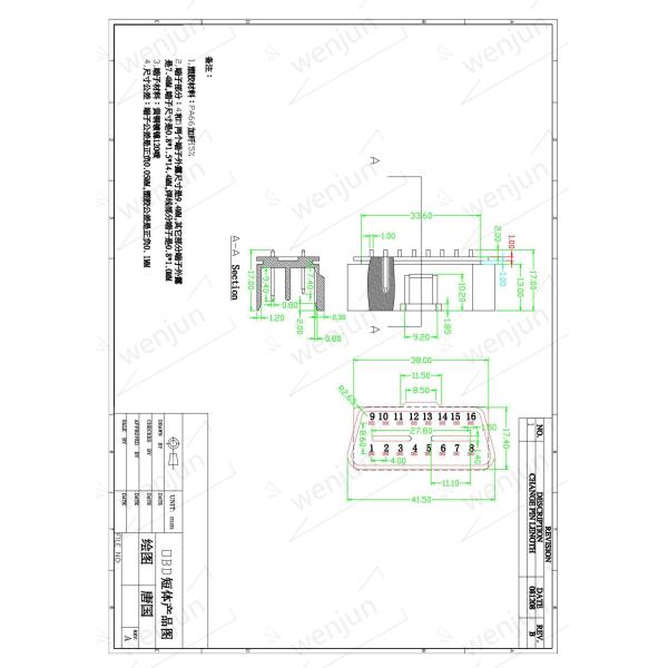 Practical OBD2 OBD Car Connector 24V 16 Pin Male To J1962 Plug